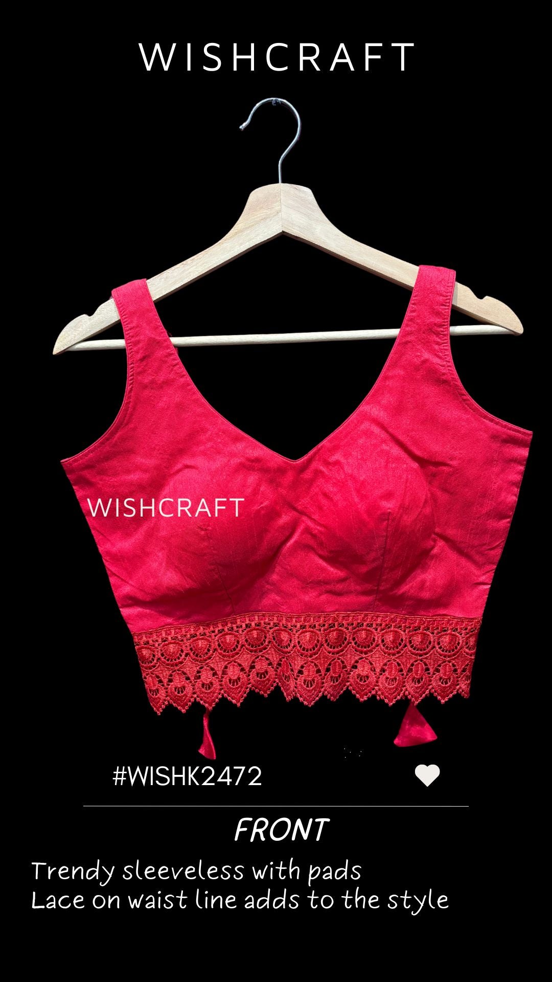 Deepika Trendy Red Sleeveless Blouse | Limited edition | Size 36