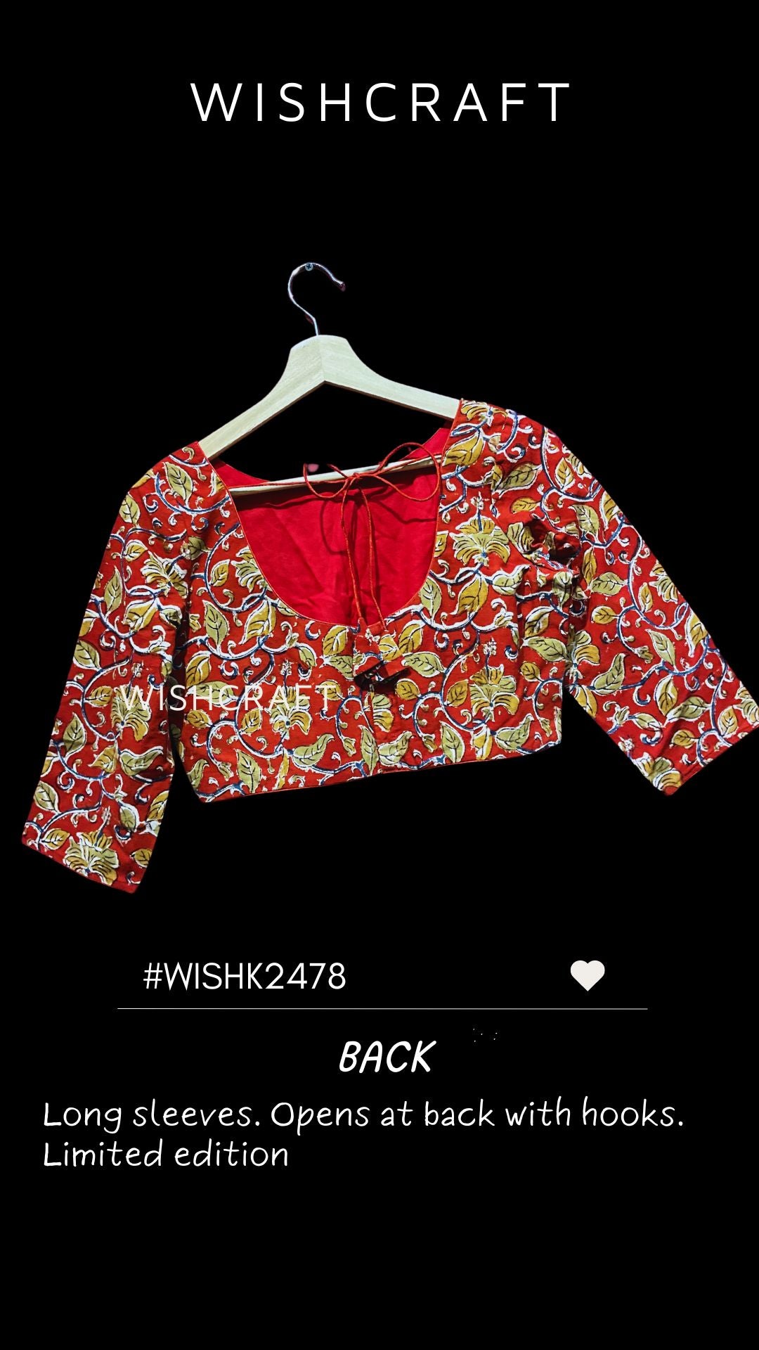 Radhika Trendy Boatneck Blouse with long sleeves | Kalamkari Blouse | Last piece size 38