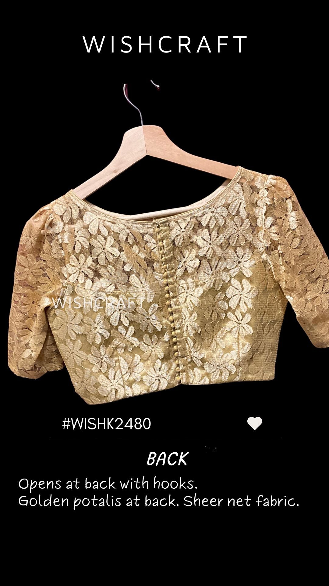 Rashmika Shear Partywear Blouse with elbow sleeves | Golden Blouse | Limited Edition