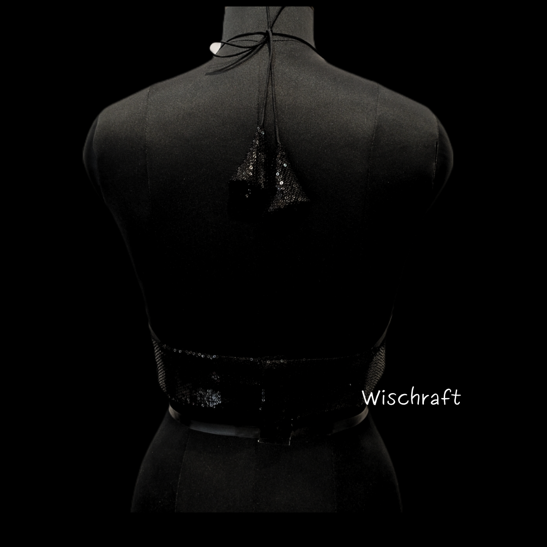Monica Bareback partywear blouse in black