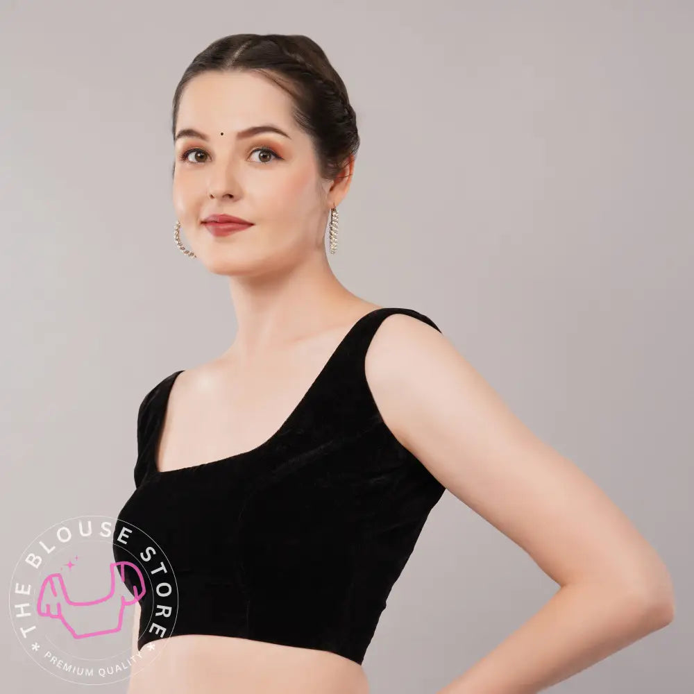 Partywear Blouse Collection #68 - Velvet Sleeveless Blouse