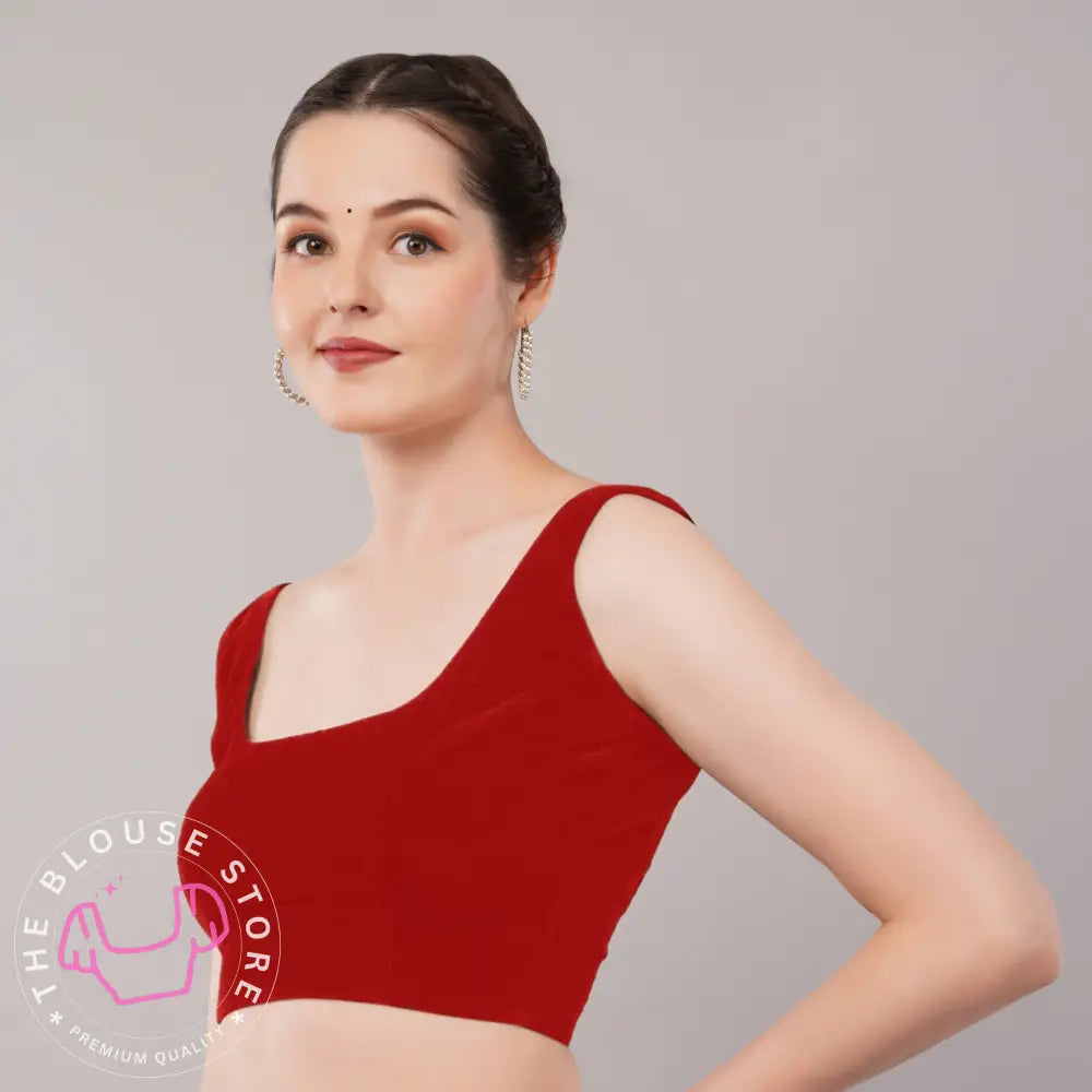 Partywear Blouse Collection #68 - Velvet Sleeveless Blouse