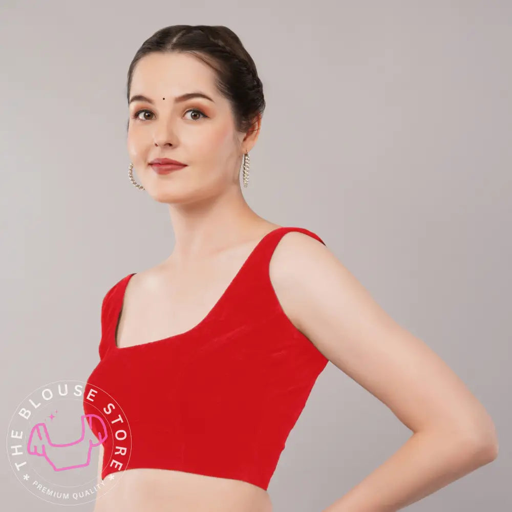 Partywear Blouse Collection #68 - Velvet Sleeveless Blouse