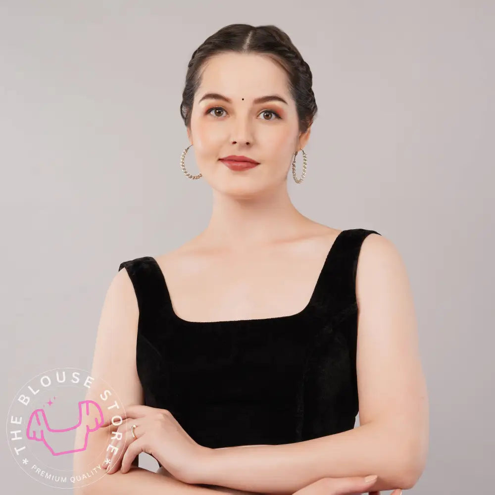 Partywear Blouse Collection #68 - Velvet Sleeveless Blouse