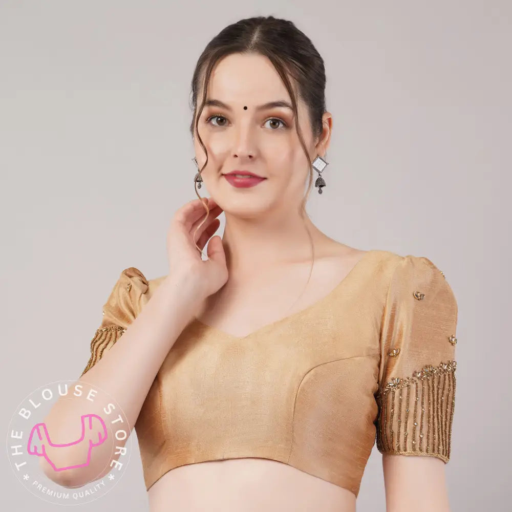 Golden Blouse Collection #36 - Readymade Blouses with Handwork Embroidery