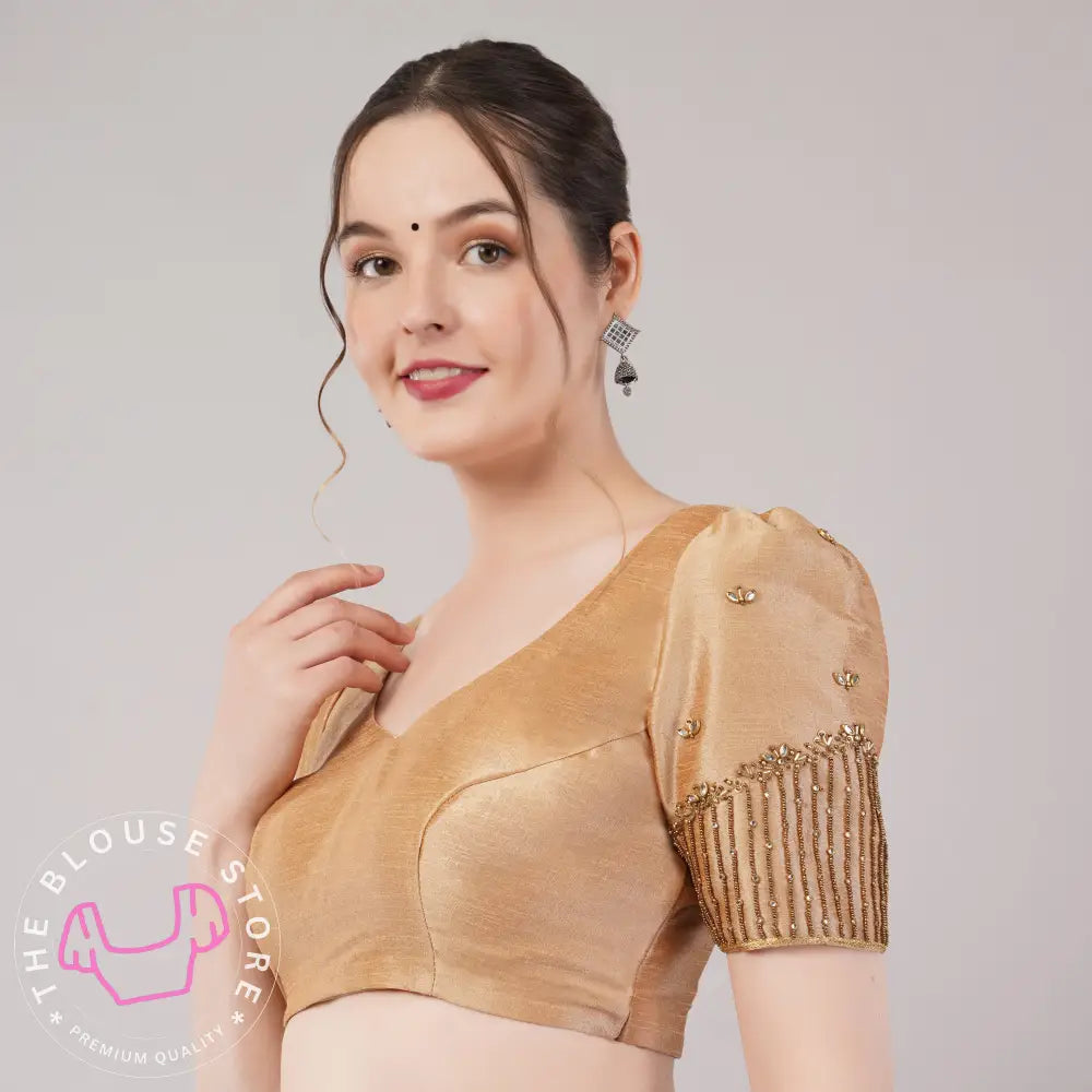 Golden Blouse Collection #36 - Readymade Blouses with Handwork Embroidery