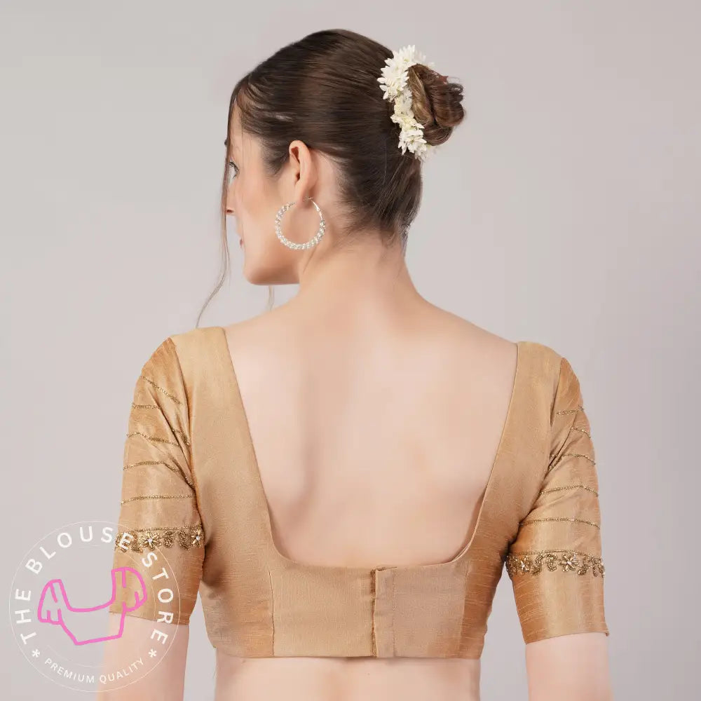 Golden Blouse Collection #42 - Readymade Blouses with Handwork Embroidery