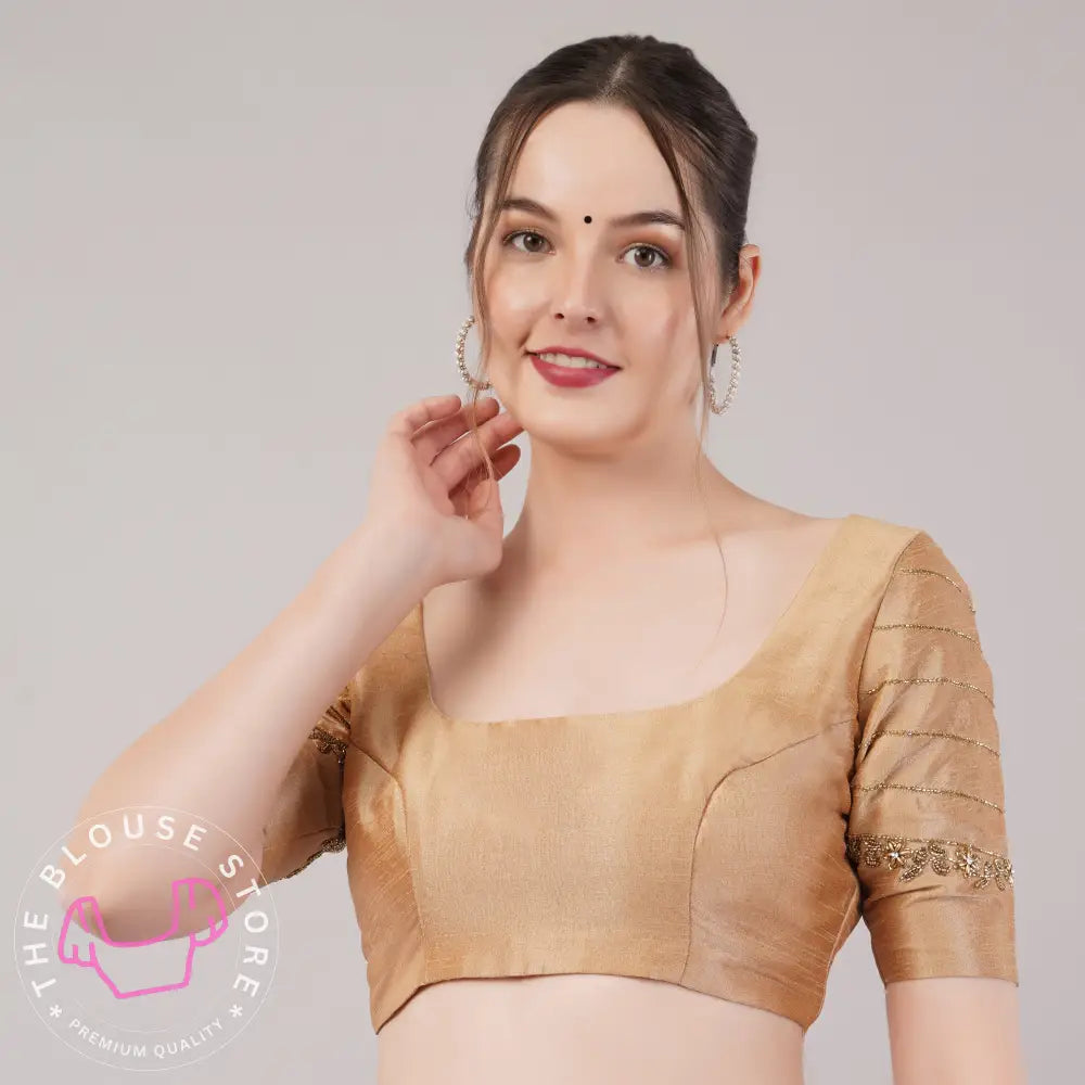 Golden Blouse Collection #42 - Readymade Blouses with Handwork Embroidery