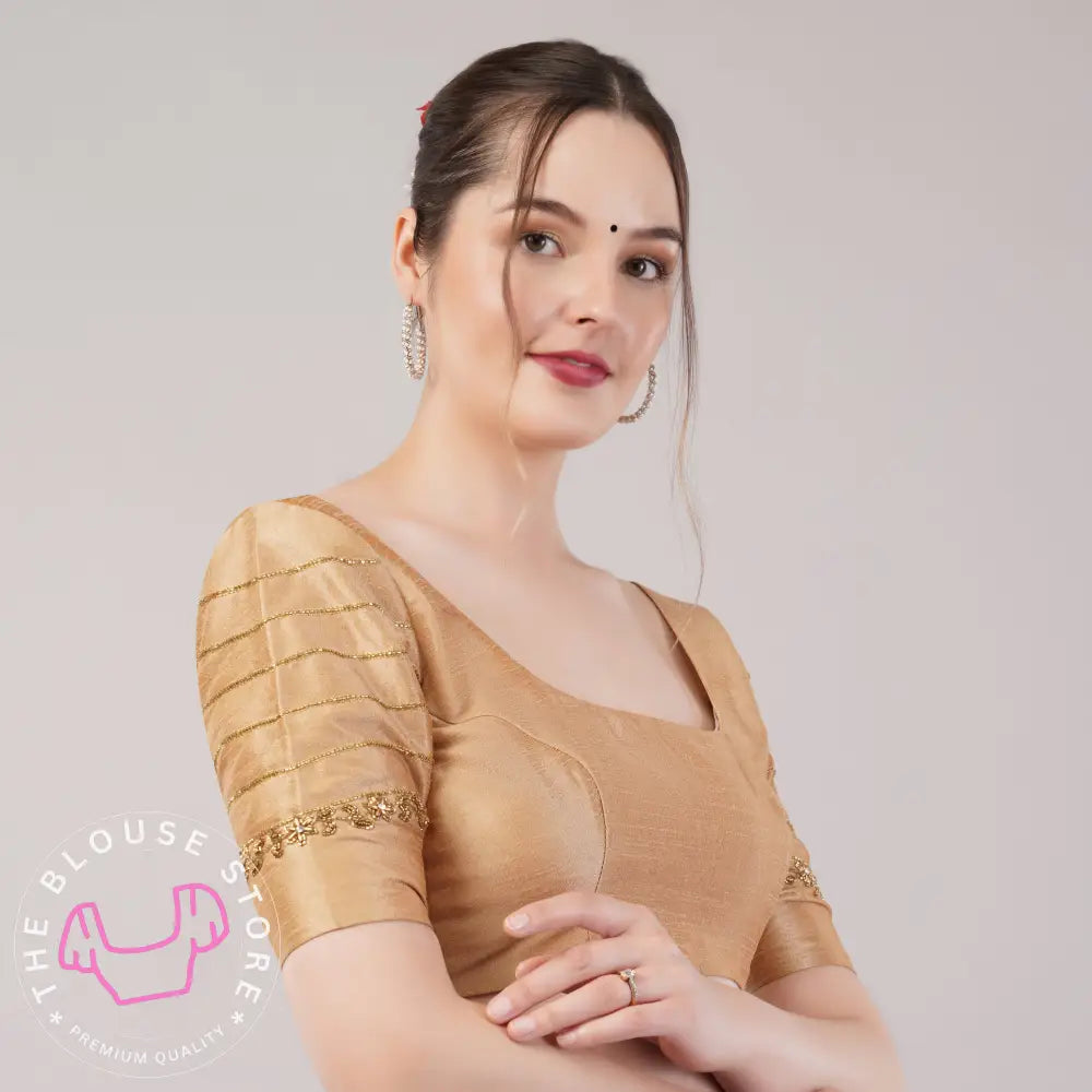 Golden Blouse Collection #42 - Readymade Blouses with Handwork Embroidery