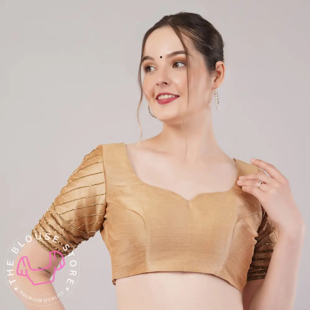 Golden Blouse Collection #43 - Readymade Blouses with Handwork Embroidery