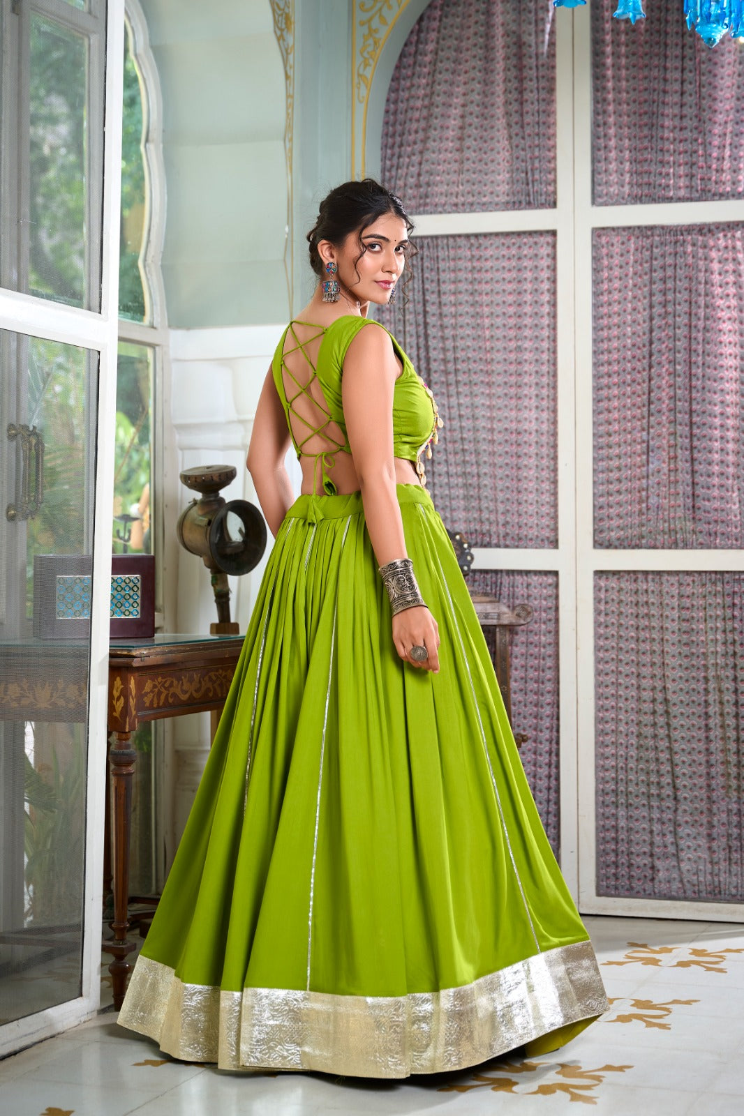 Navratri Collection Green Lehenga Choli W1009
