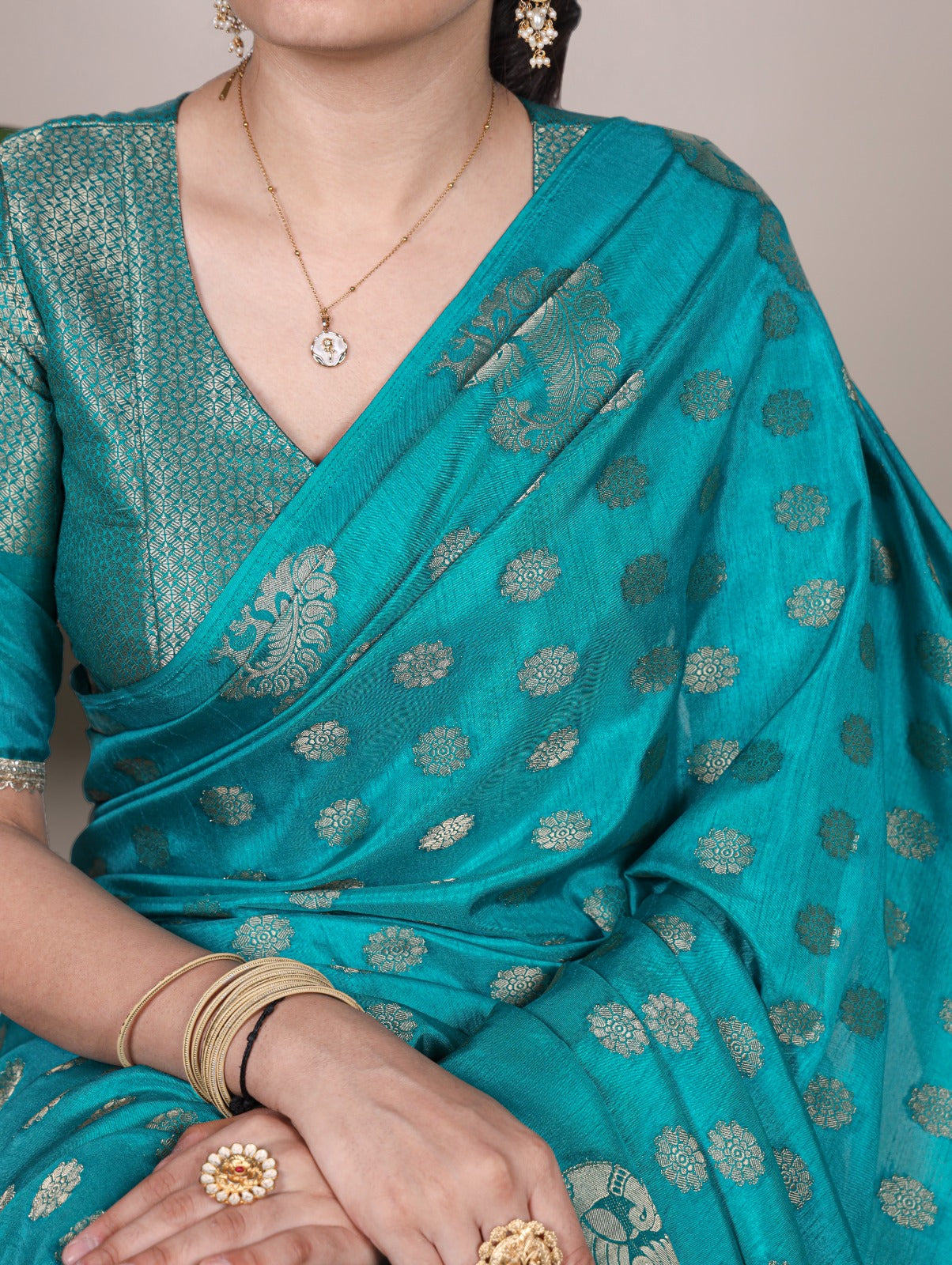 Latest Trendy Sarees 809 - Turquoise blue