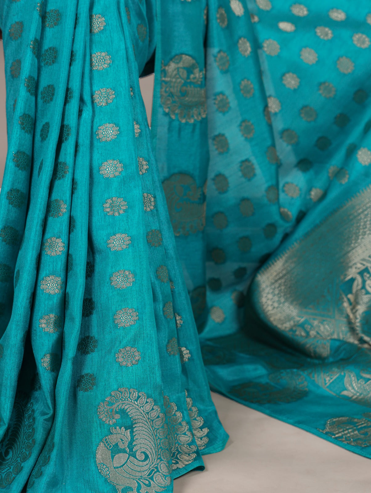 Latest Trendy Sarees 809 - Turquoise blue