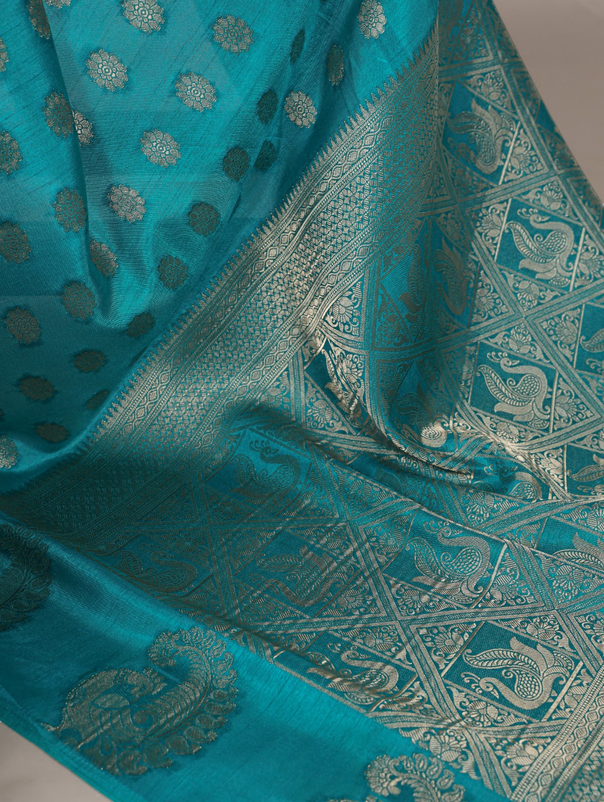 Latest Trendy Sarees 809 - Turquoise blue