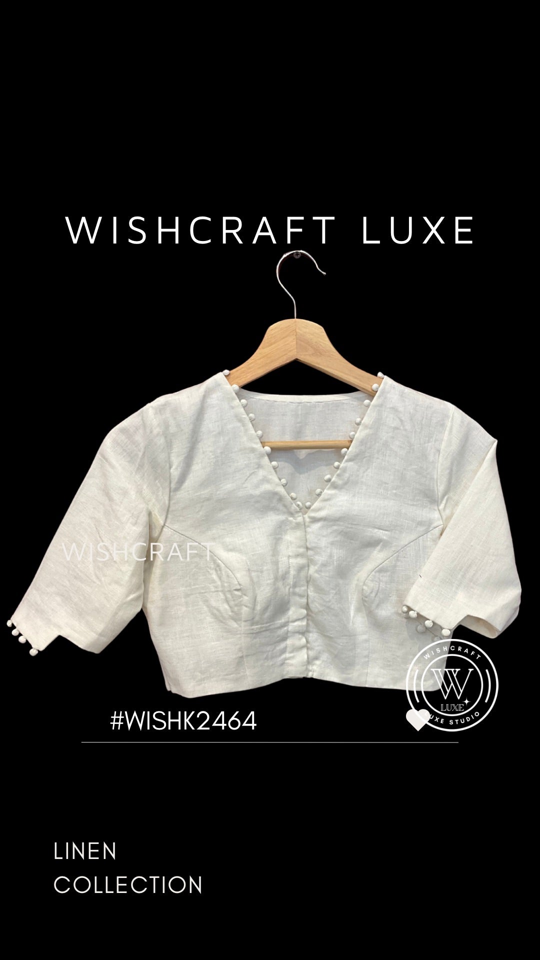 The Linen Project - Classic Linen Blouse in Offwhite color