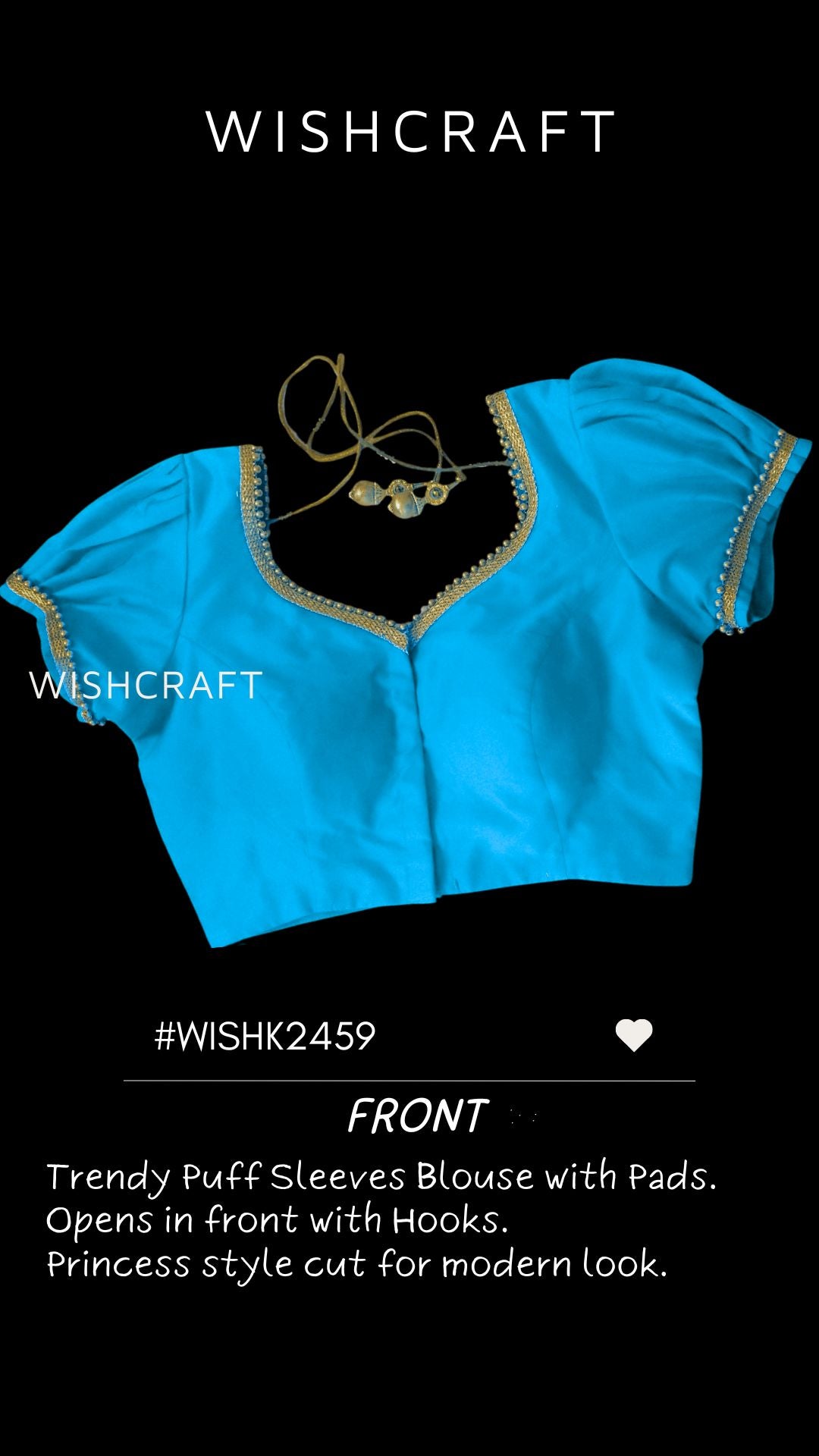Radhika Saree Blouse with Puff Sleeves | Trendy Designer Choli