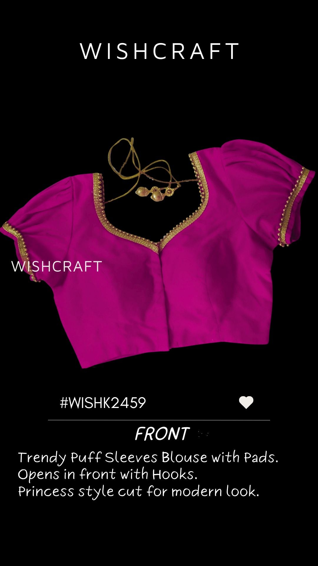 Radhika Saree Blouse with Puff Sleeves | Trendy Designer Choli