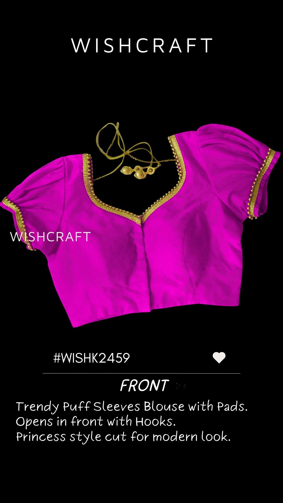Radhika Saree Blouse with Puff Sleeves | Trendy Designer Choli