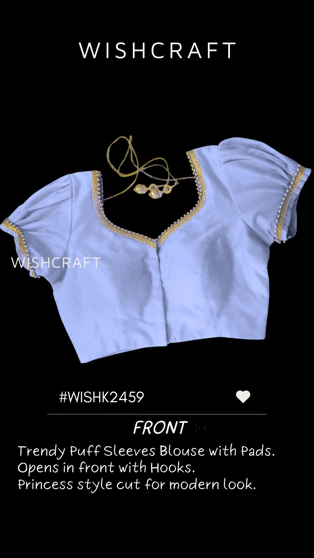 Radhika Saree Blouse with Puff Sleeves | Trendy Designer Choli