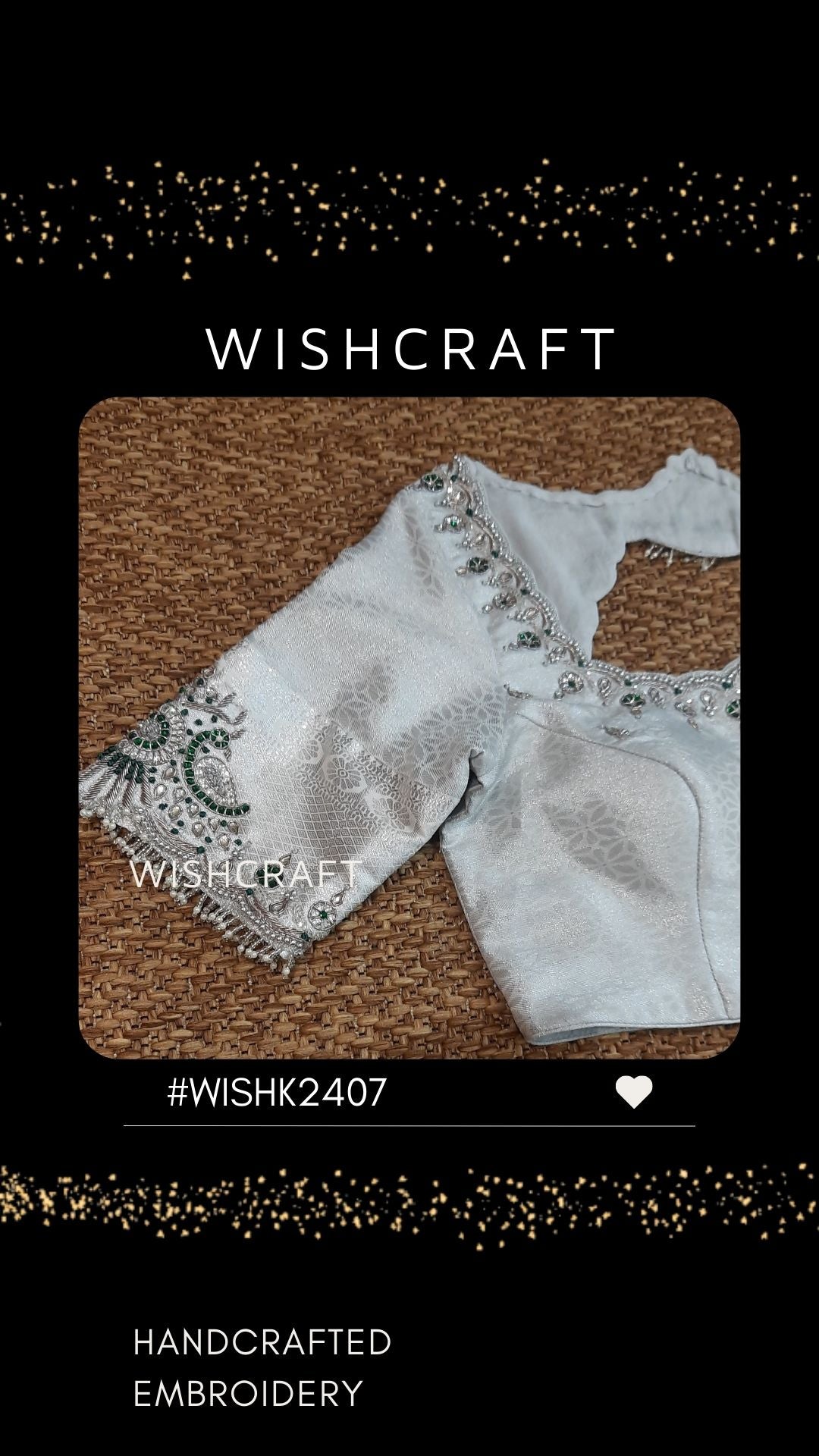 beautiful handwork blouse in silver color