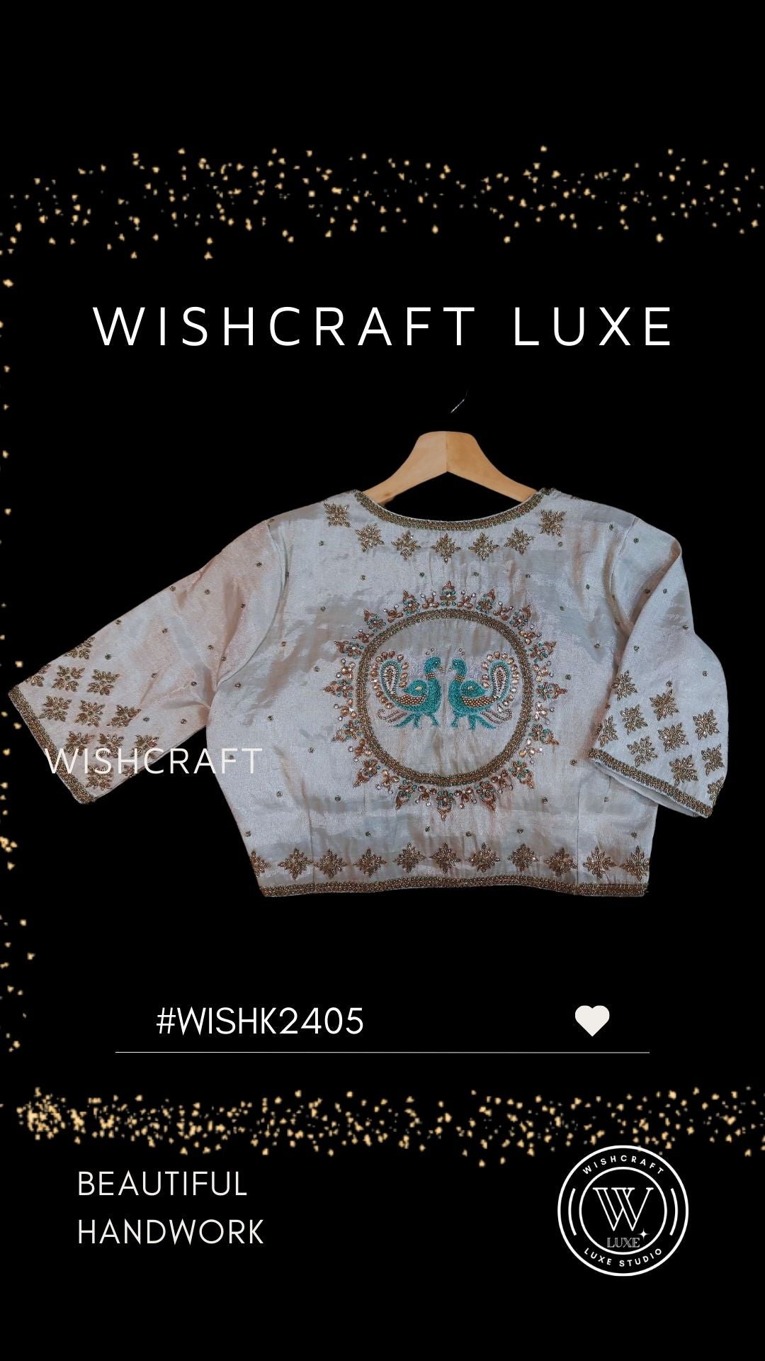 Yashashwini Silver Blouse with Handwork