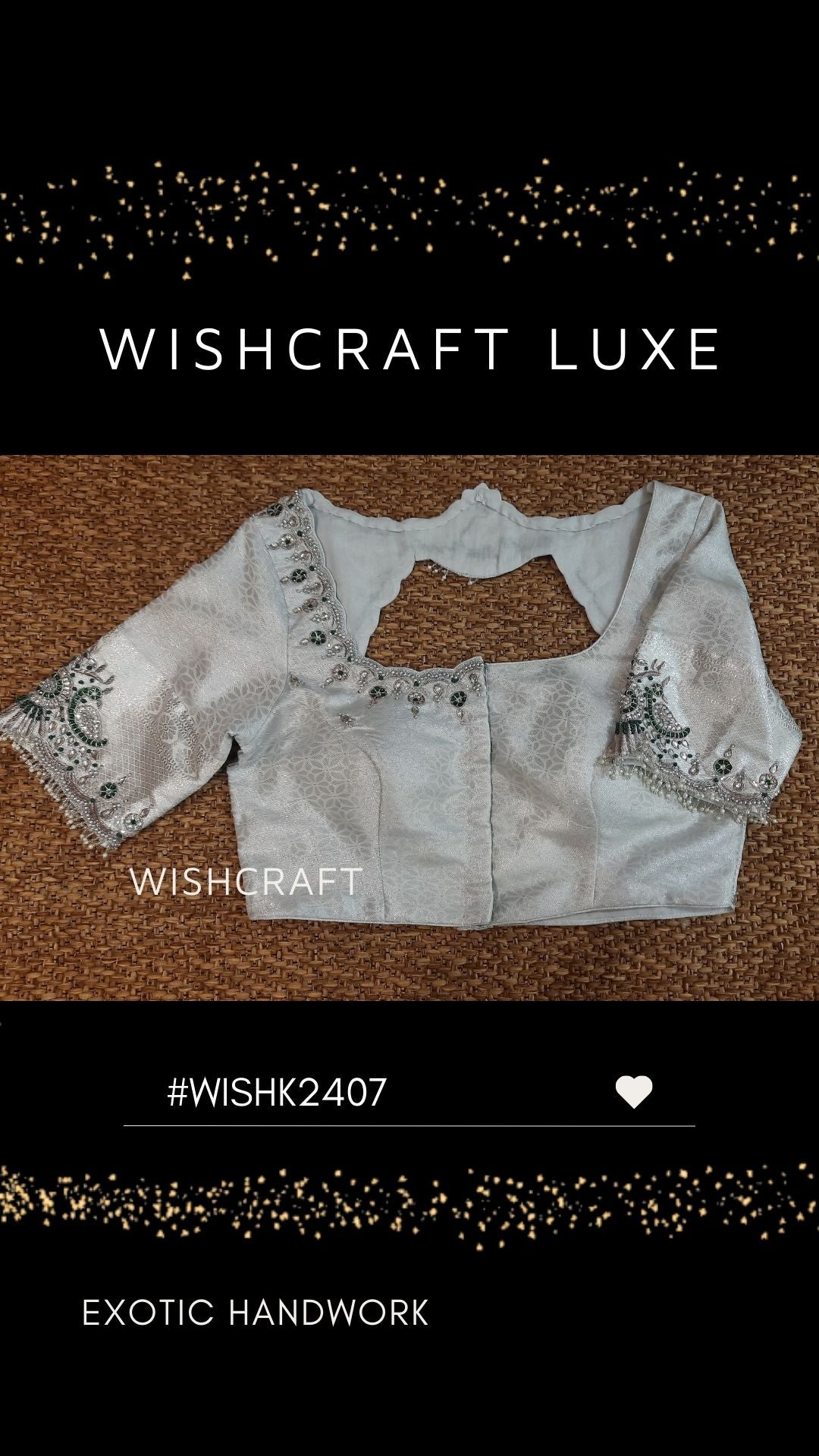 silver blouse with beautiful handwork