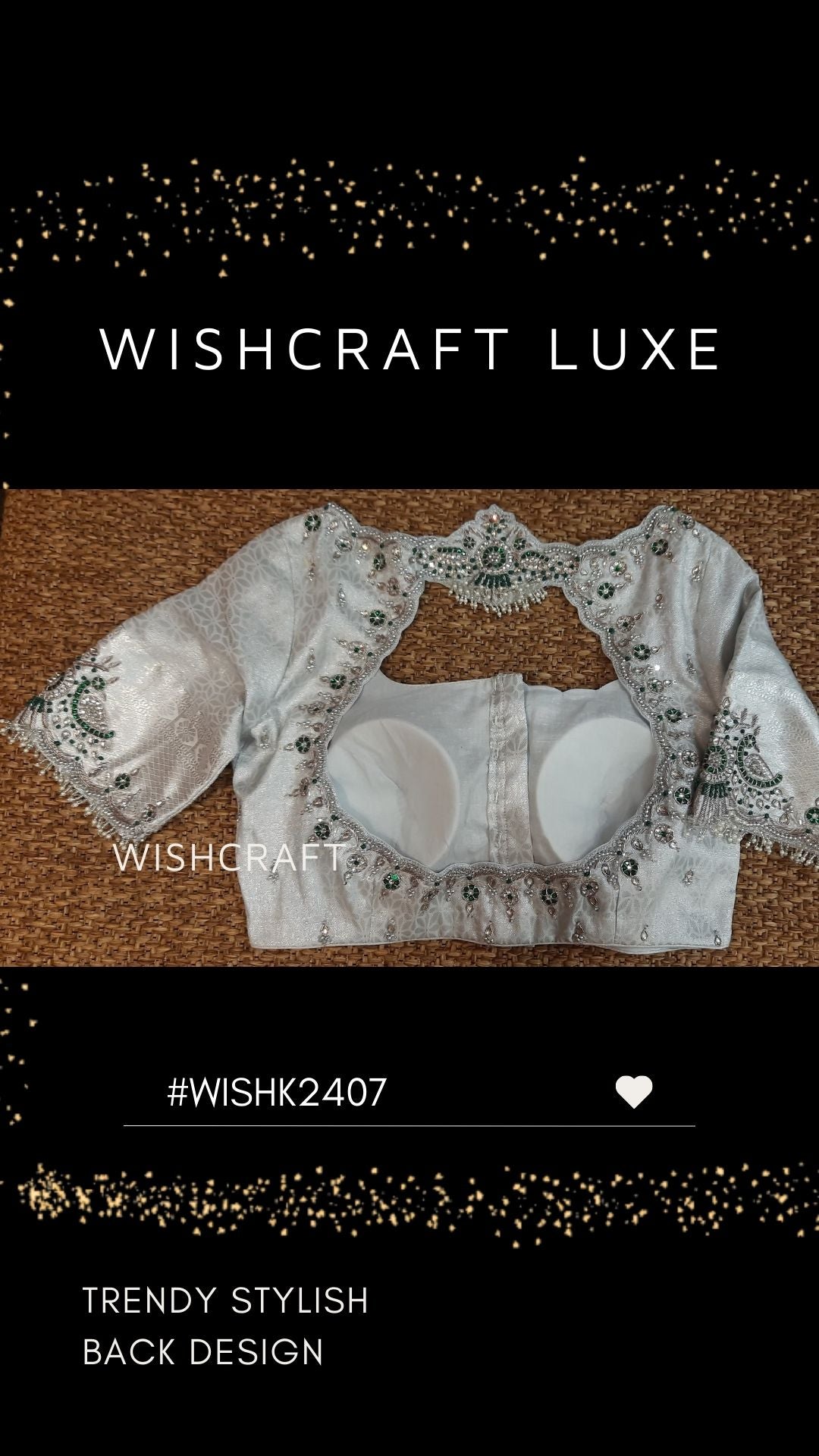 designer silver blouse
