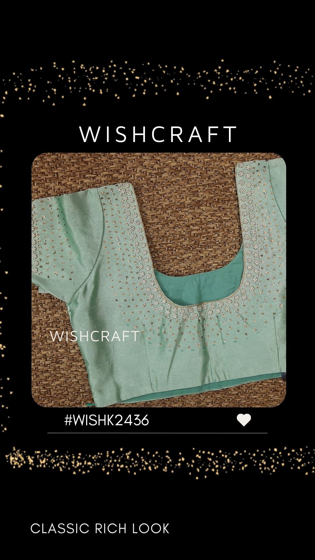 Rich Look U Neck Blouse with Moti Work