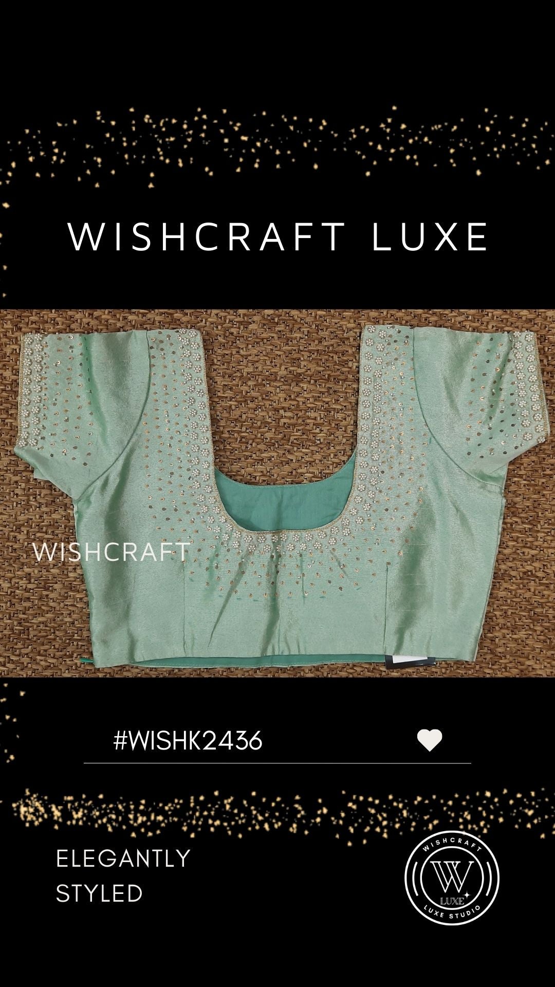Rich Look U Neck Blouse with Moti Work