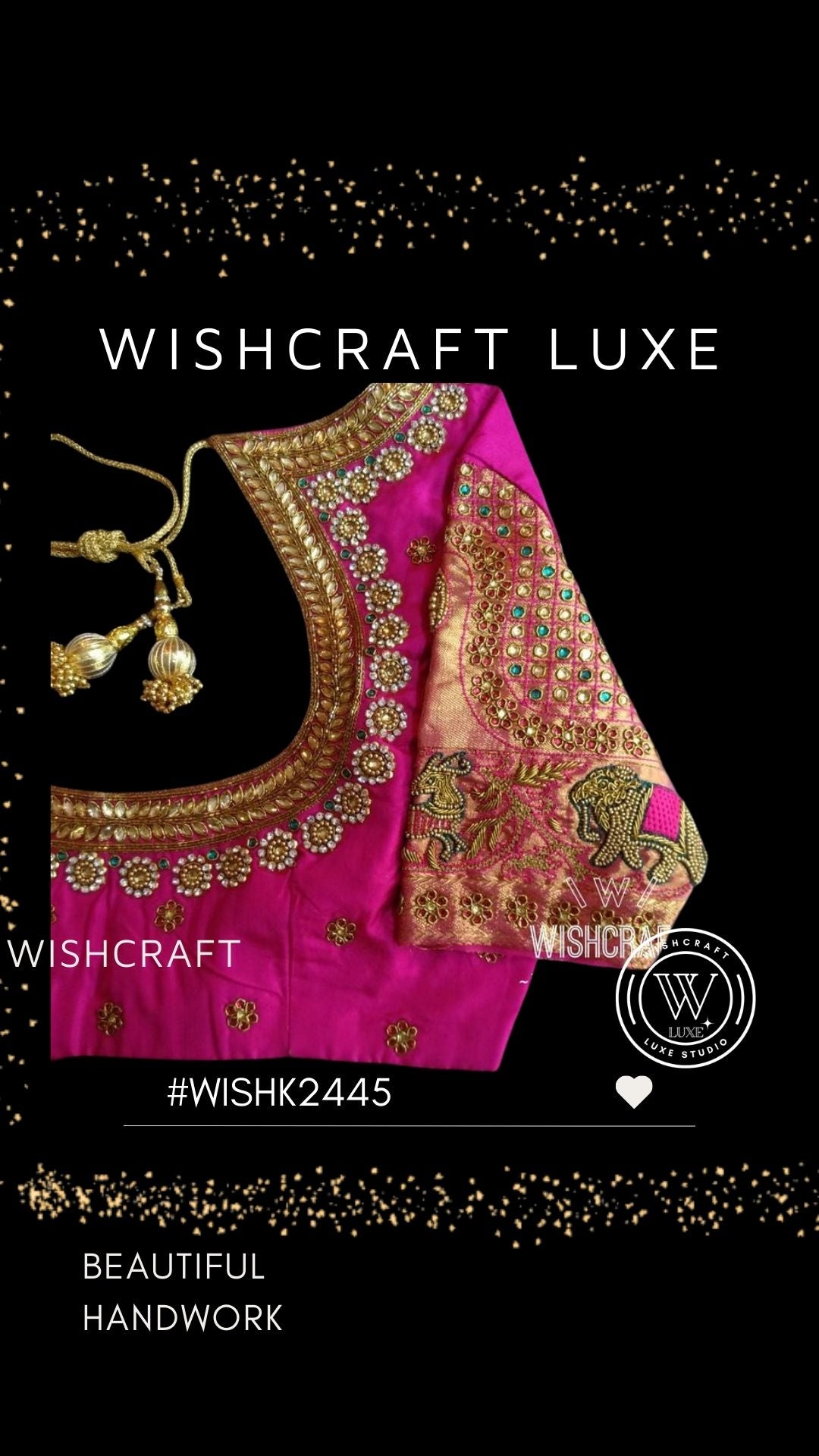 pink bridal blouse with beautiful embroidery