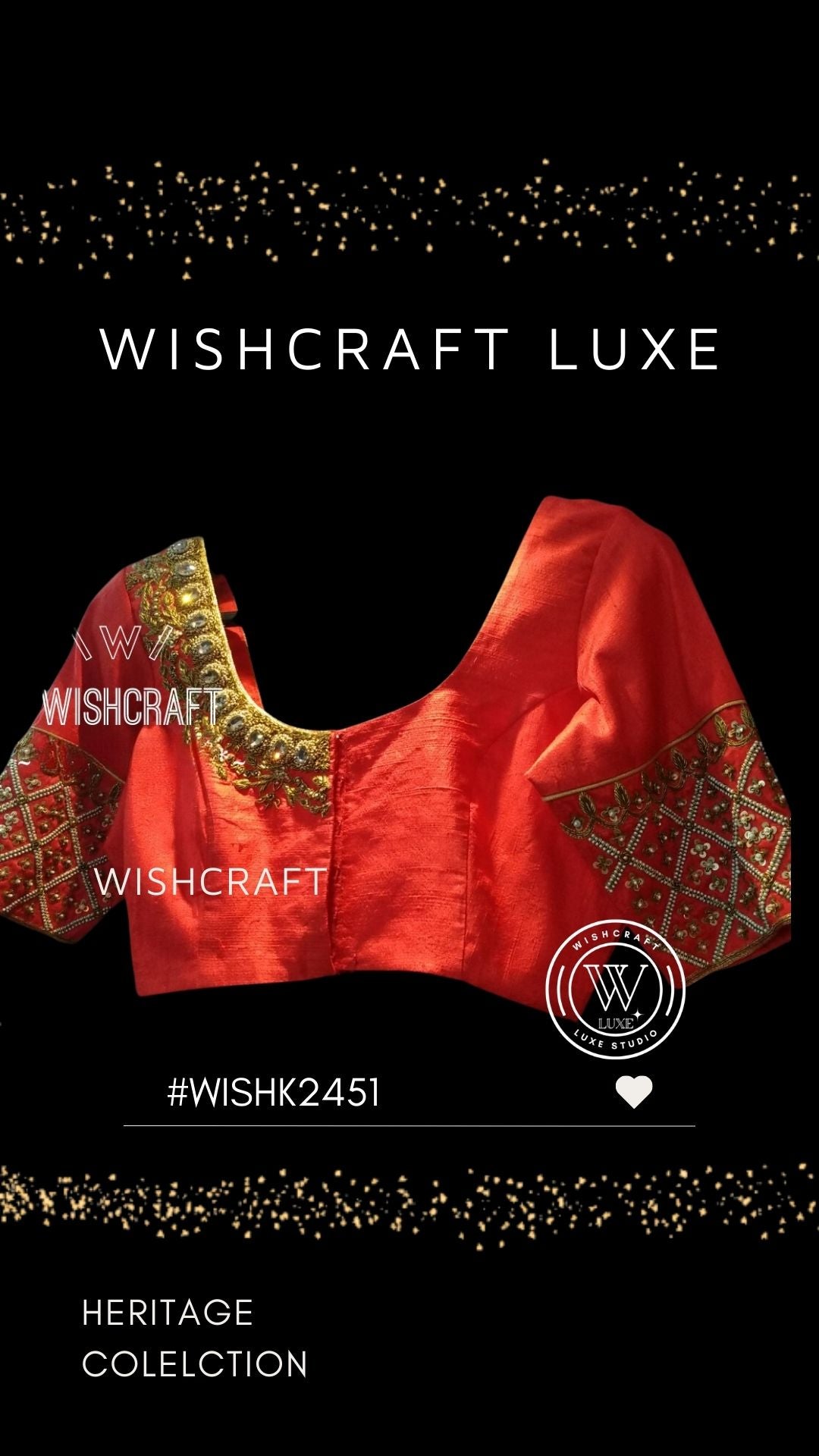 designer blouse in orange