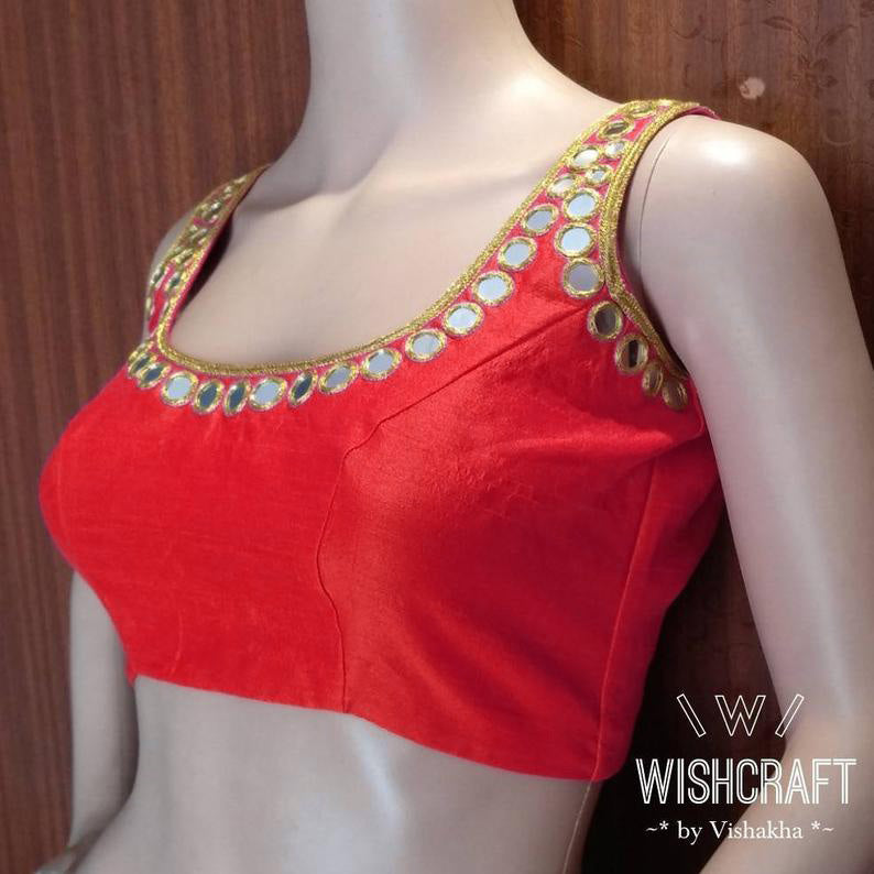 trendy partywear blouse in red