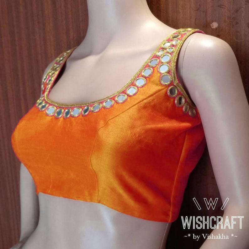 orange partywear blouse