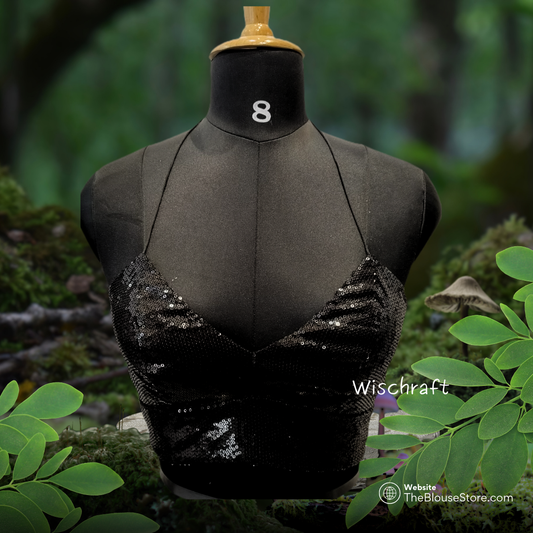 Monica Bareback partywear blouse in black