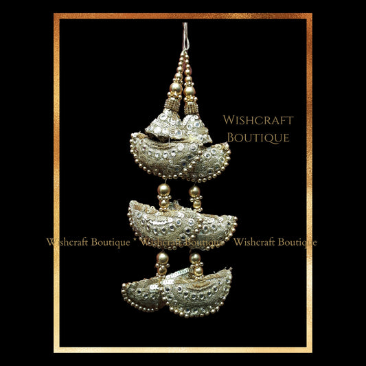 Tassels for Lehenga - Golden color | Saree Blouse Accessories at wishcraftluxe | Stylish latkans