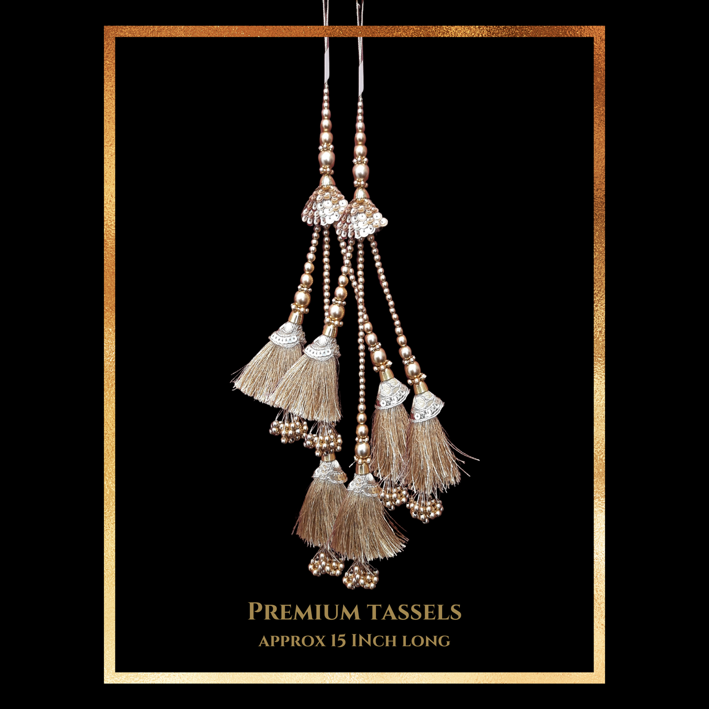 Tassels for Lehenga - Golden color Latkans for Blouse | Wishcraft Boutique
