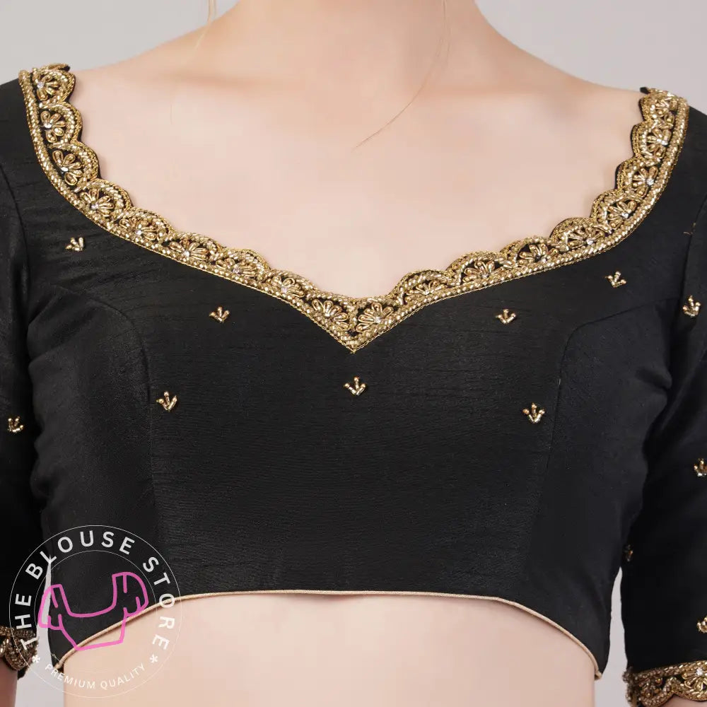 Trendy Black Blouse with Handwork Embroidery #45