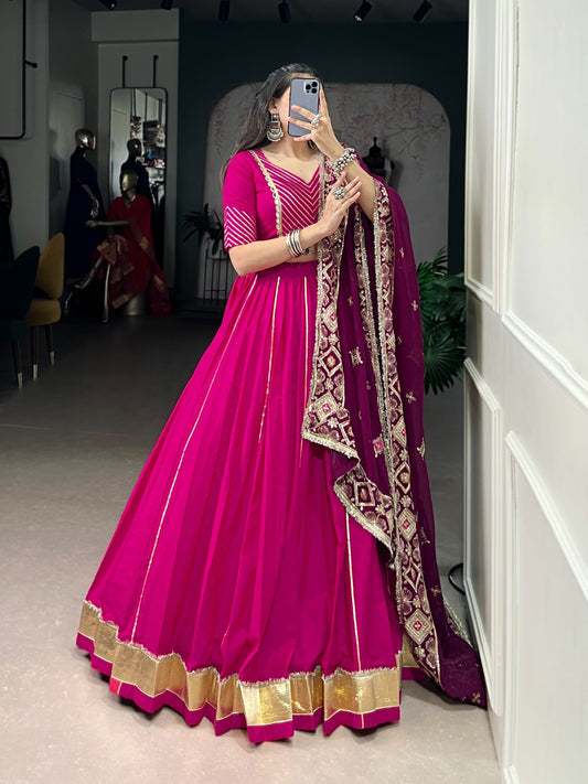 Navratri Pink Lehenga Choli W809