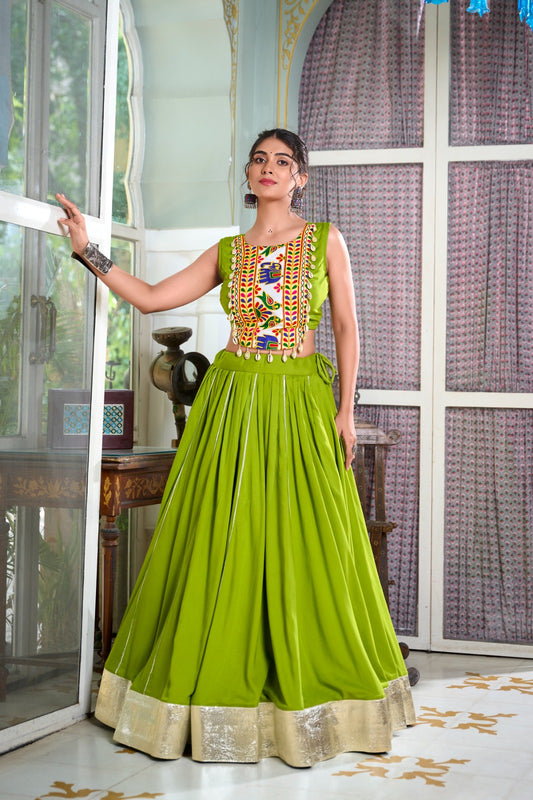 Navratri Collection Green Lehenga Choli W1009