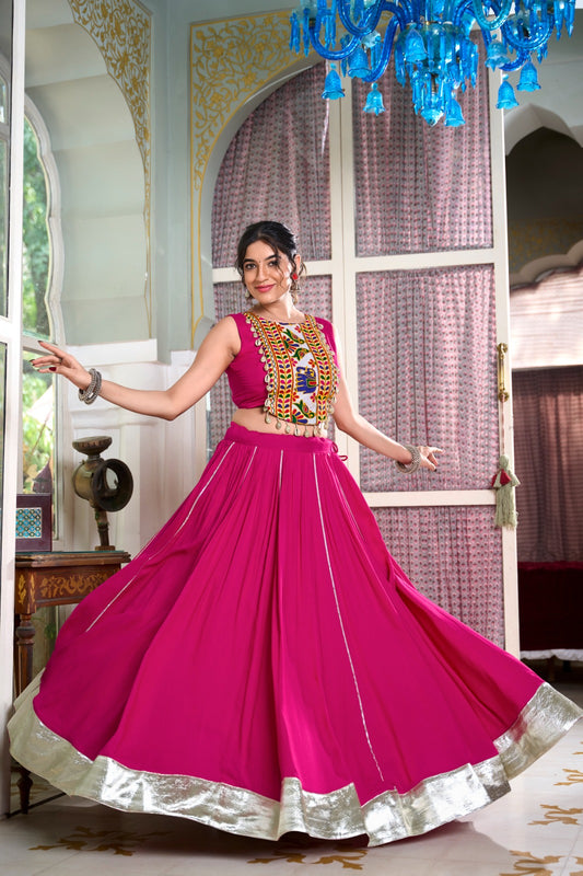 Navratri Collection Pink Lehenga Choli W1009