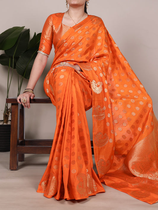Latest Trendy Sarees 809 - Orange