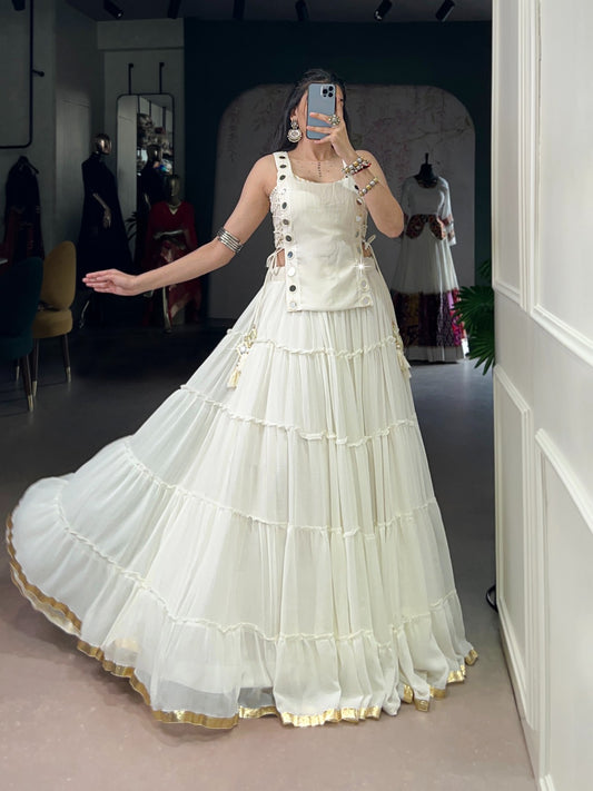 Navratri Collection White Lehenga Choli W1209