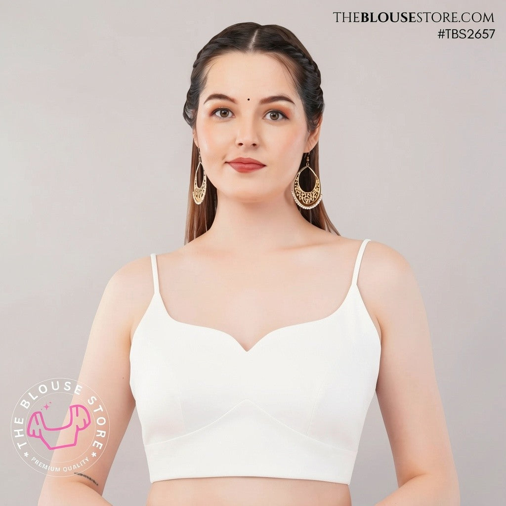 Lilac Satin Saree Blouse | Sweetheart Neck Designer Blouse with Spaghetti Straps | TBS2657