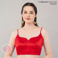 Lilac Satin Saree Blouse | Sweetheart Neck Designer Blouse with Spaghetti Straps | TBS2657
