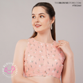 Printed Cotton Padded High-Neck Blouse | Exclusive Designer Saree Blouse | TBS2661