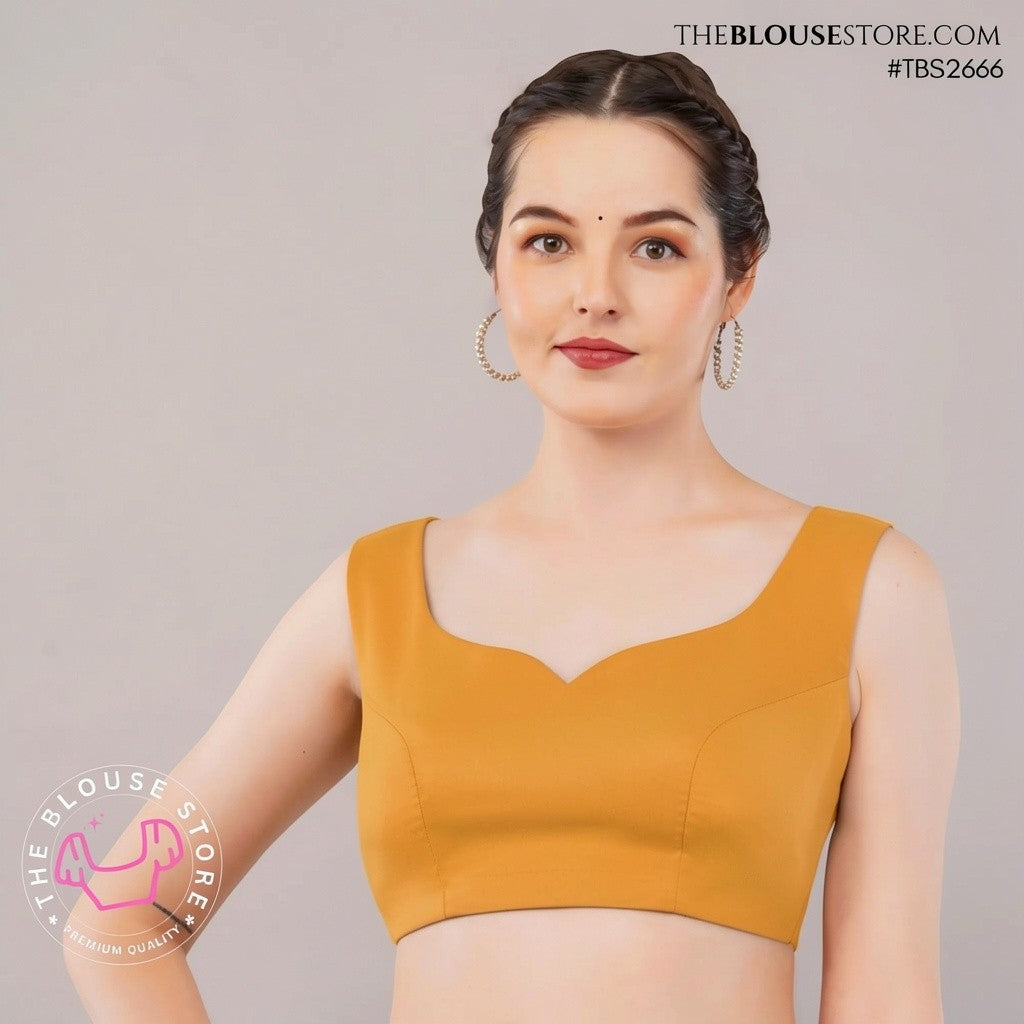 Black Satin Designer Saree Blouse | Sweetheart Neck & Statement Open-Back Blouse | TBS2666