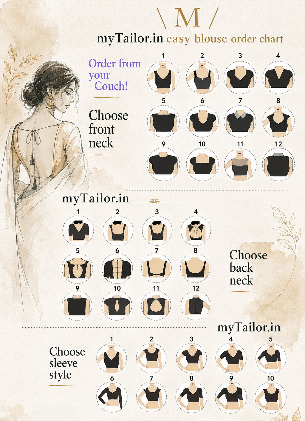 Online Blouse Stitching | Saree Fall & Pico | Custom Peticoat by myTailor.in