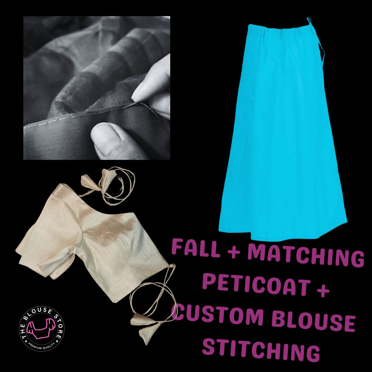 Saree Fall & Custom Blouse Stitching Service Online by MyTailor.in
