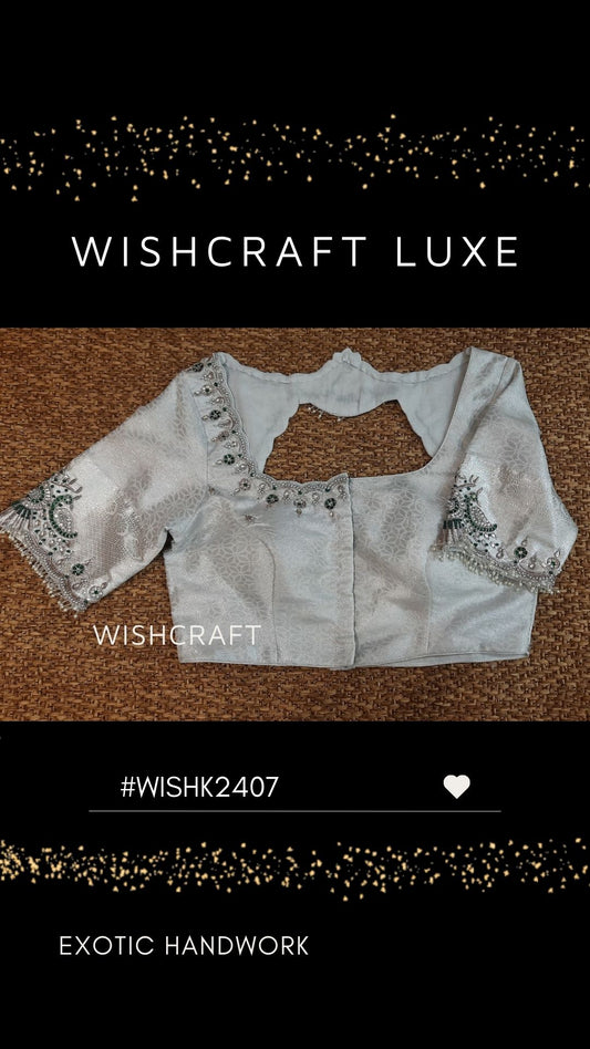 silver blouse with beautiful handwork