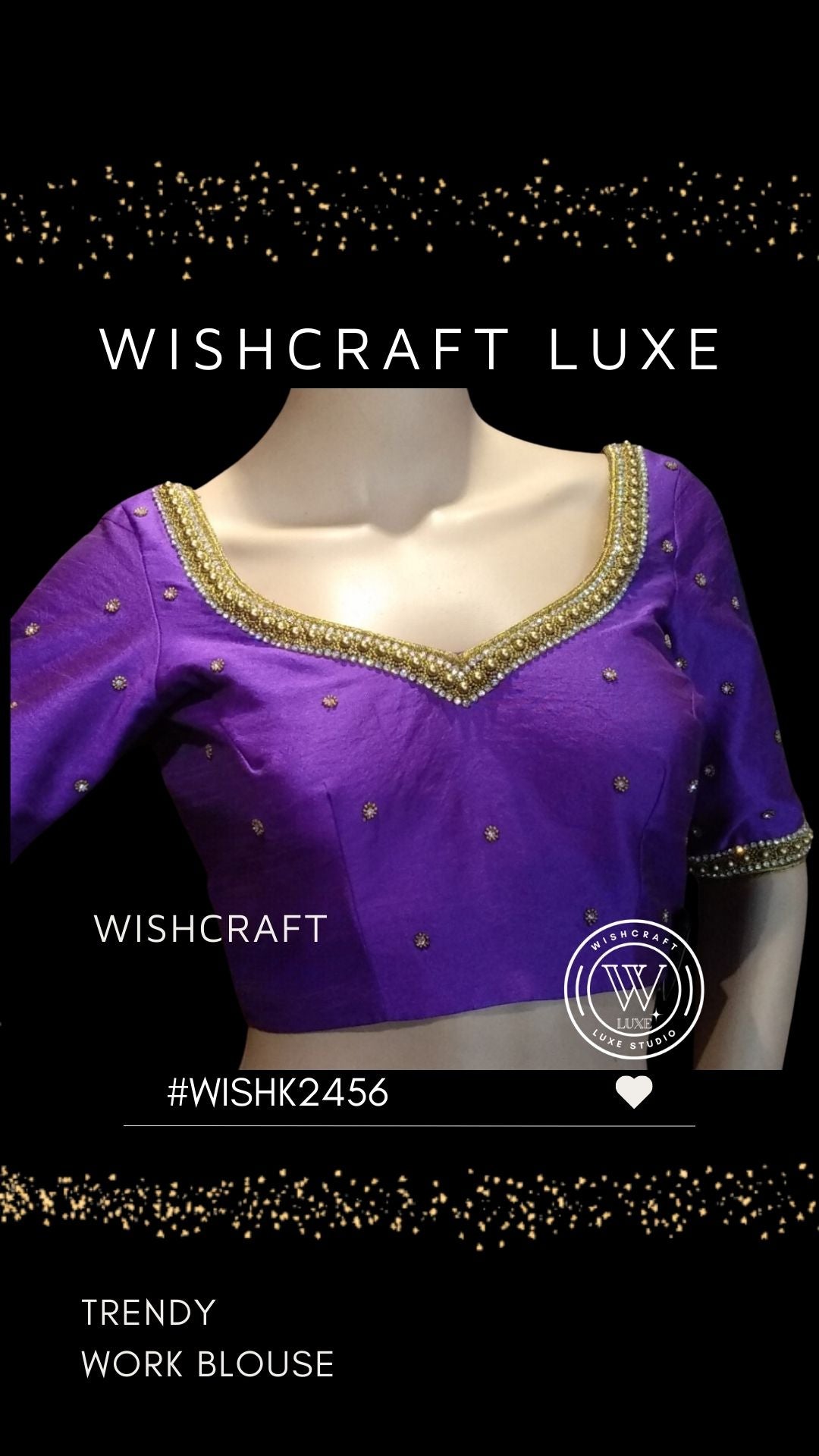 designer saree blouse with beautiful work on neckline and sleeves
